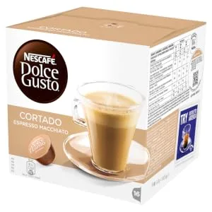 Dolce Gusto Espresso Macchiato Coffee Pods 16 Capsules Coffee Espresso Macchiato 16 Count (Pack of 1) - Cortado, espresso, macchiato