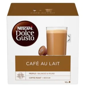Dolce Gusto Cafe au Lait Coffee Pods 30 Capsules (30 Servings) Coffee Lait 30 Count (Pack of 1) - Café, Au, Lait