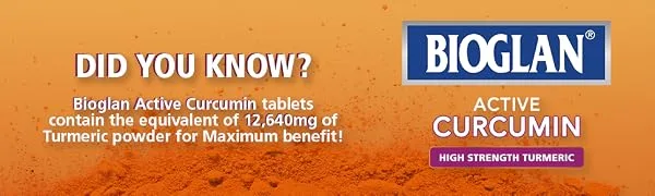 Bioglan Active Curcumin High Strength Turmeric extract 1 month supply - 30 Tablets - Bioglan, Curcumin,Turmeric,Extract,Active,Inflammation,Immune function,Bone health,Copper,Tissue