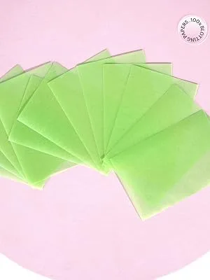 Brushworks Tea Tree Blotting Papers - 100 Sheets Green 100 Count (Pack of 1) - tea tree