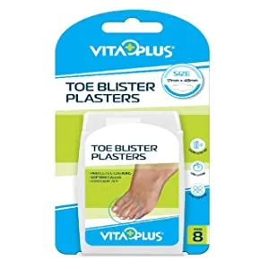 VITAPLUS PBT Self Fixing Bandages - Elastic Cohesive Bandages Self-Fixing and Easy Application - Hypoallergic and Latex Free (8cm x 4m) - Hydrocolloid Toe Blister Plaster