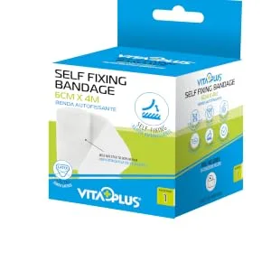 VITAPLUS PBT Self Fixing Bandages - Elastic Cohesive Bandages Self-Fixing and Easy Application - Hypoallergic and Latex Free (8cm x 4m) - Self Fixing Bandage