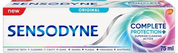 Sensodyne Complete Protection & Advanced Toothpaste For Sensitive Teeth Aid Plaque Removal Cool Mint 75ml 75 ml (Pack of 1) NEW Original - product information 1