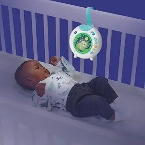 VTech Baby Sleepy Sloth Cot Light with Colourful Light Pattern Projection Nature Sounds & Soothing Lullabies Portable Gift for Babies 0 3 6 12 months + English Version - sleepy sloth