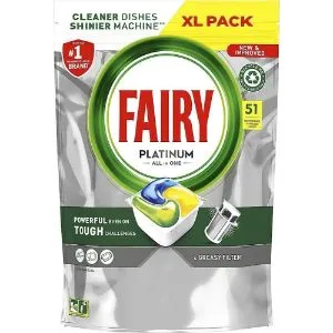 Fairy Platinum Lemon All-In-1 Dishwasher Tablets Bulk 51 Tablets Platinum Lemon 51 Capsules - product information 2
