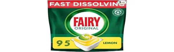 Fairy Original All-In-1 Dishwasher Tablets Lemon 95 Tablets (5x19) Effective Even On Dried-On Grease 95 count (Pack of 1) - product information 1