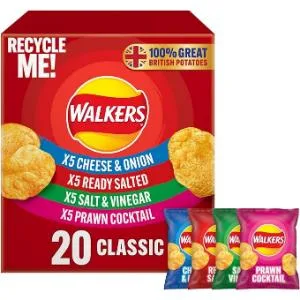 Walkers Classic Variety Multipack Crisps Box 20x25g Classic Variety Multipack Box 20x25g 500.00 g (Pack of 1) - product information 2