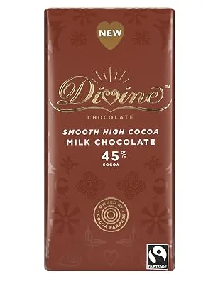 Divine Fairtrade Milk Chocolate Bar 100g 45% Milk - Exploding Bar