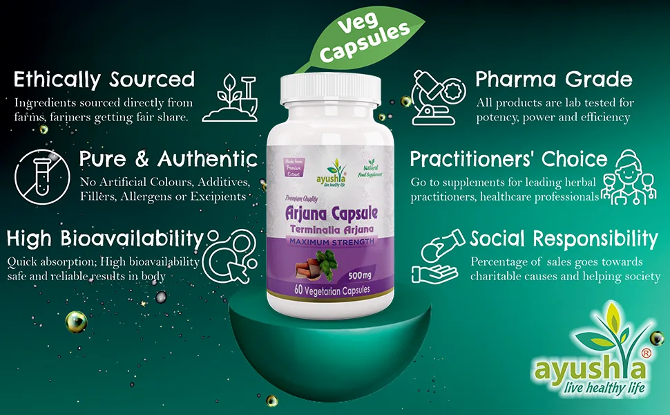 Ayushya Arjuna Capsule 60 Capsules Natural - Arjuna Capsule
