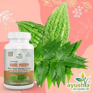 Ayushya Karneem (Karela Neem) Capsule 60 Capsules Natural (Pack of 1) - KarNeem Capsule