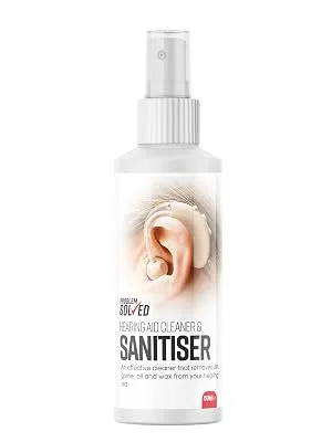 Problem Solved Hearing Aid Cleaner and Sanitiser | Removes Dirt Oil and Wax - 150ml - Problem Solved - Hearing Aid Cleaner / Sanitiser 150ml