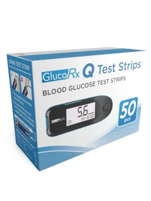GlucoRx Q Blood Glucose Test Strips 50-Count 50 Count (Pack of 1) - GlucoRx Q Test Strips