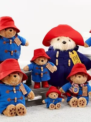 Rainbow Designs Classic Paddington Bear with Boots - 25cm Standing Plush Character - Soft & Cuddly Paddington Teddy Bear with Iconic Duffle Coat Bush Hat & Shiny Red Single - Paddington, Toys, Plush