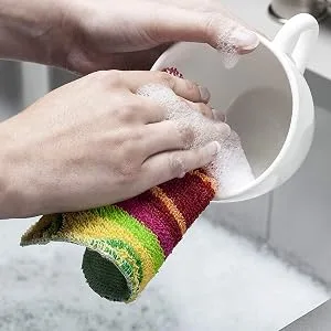 Kilo Scrubby Plus-Non-Scratch Scourer with Delicate Cleaning Cloth Side Multi-Purpose-Set of 4 Colour One Size 17x14cm 17x14cm Set of 4 - kilo scrubby plus