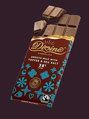 Divine Fairtrade Chocolate Smooth Milk 90g 38% Milk - Exploding Bar