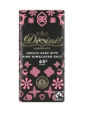 Divine 60% Dark Chocolate With Pink Himalayan Salt 90 g Dark Pink Himalayan Salt - Exploding Bar