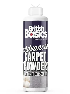 British Basics - Carpet Powder Refresher | Removes Stains and Odours | Powerful Fabric Cleaner that Eliminates Smells | Fresh Cotton Scent 600g - British Basics - Carpet Powder - Cotton Fresh 600g