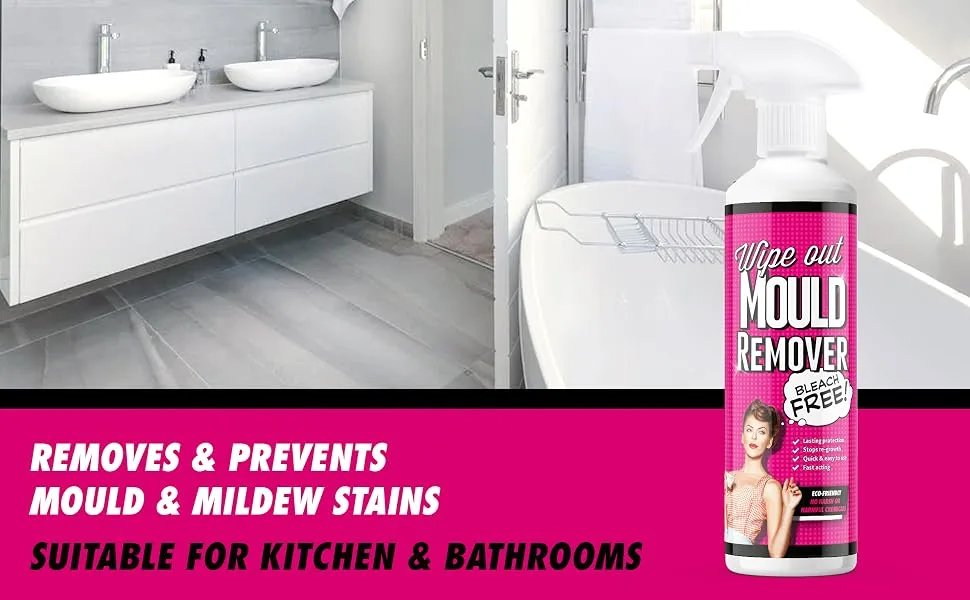 Wipe Out - Mould & Mildew Remover - Powerful Bleach Free Formula - 500ml - Wipeout - Mould & Mildew Remover - 500ml