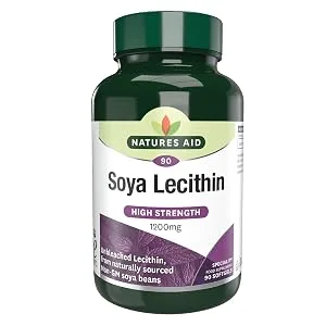 Natures Aid Lecithin 1200 mg 90 Softgels (Produced from Naturally Sourced Non-GM Soya Beans Source of Phospholipids Made in the UK) - Soya Lecithin