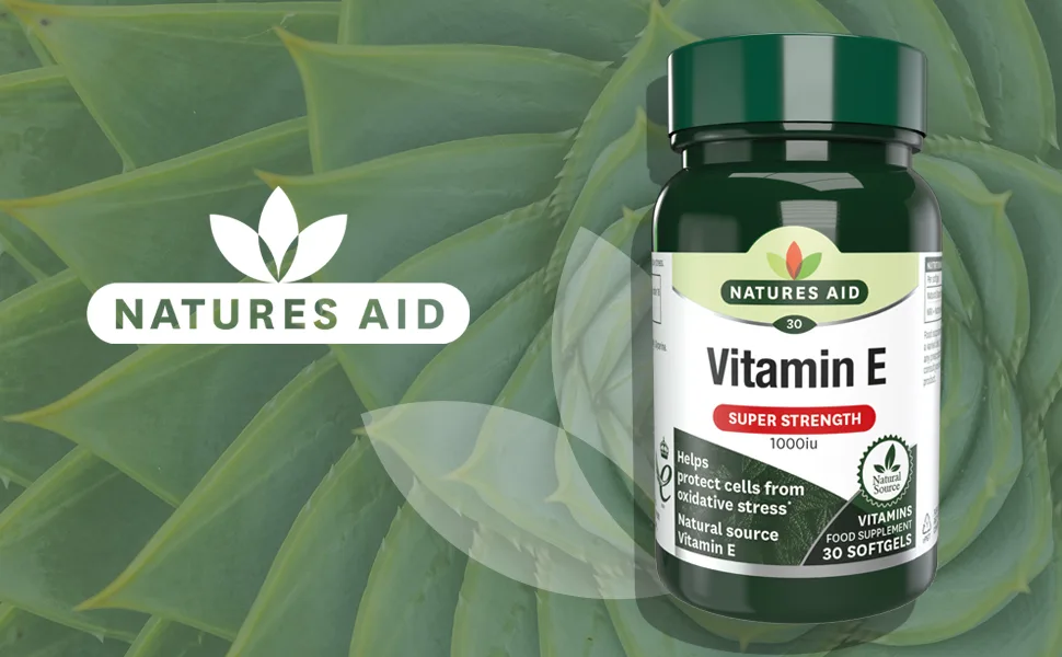 Natures Aid Vitamin E 1000iu Natural Source High Strength 30 Softgel Capsules - Vitamin E 1000iu