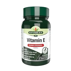 Natures Aid Vitamin E 1000iu Natural Source High Strength 30 Softgel Capsules - Vitamin E 1000iu