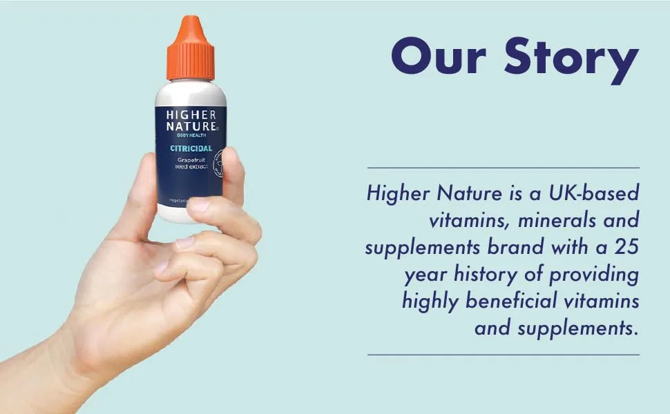 Higher Nature - Citricidal Grapefruit Seed Extract - Digestive Support - Made with Grapefruits - Gluten Free - Vegetarian & Vegan - 100ml 100 ml (Pack of 1) - Citricidal Liquid 100ml