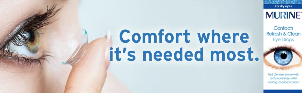 Murine Contacts Refresh & Clean Eye Drops Clean and Hydrate all Types of Contact Lenses 15 ml - Murine Contacts Refresh & Clean