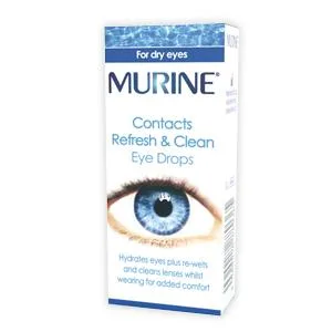 Murine Contacts Refresh & Clean Eye Drops Clean and Hydrate all Types of Contact Lenses 15 ml - Murine Contacts Refresh & Clean Eye Drops