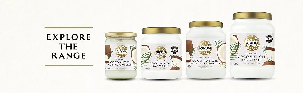 Biona Organic Coconut Virgin Oil Raw 400g Coconut 400 g (Pack of 1) - Explore the range