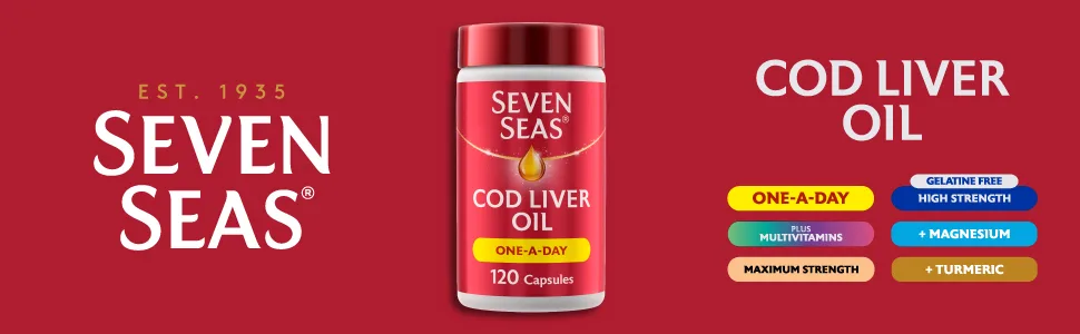 Seven Seas Cod Liver Oil Tablets With Omega-3 Fish Oil One A Day 60 Capsules EPA & DHA With High Strength Vitamin D & A 60 Count (Pack of 1) Cod Liver Oil Regular - Cod Liver Oil One-A-Day