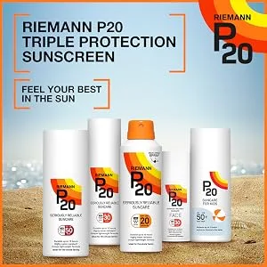 Riemann P20 Sunscreen SPF20 Lotion 200ml | Long Lasting UVA & UVB Protection for up to 10 hours | Highly Water Resistant - Range Shot