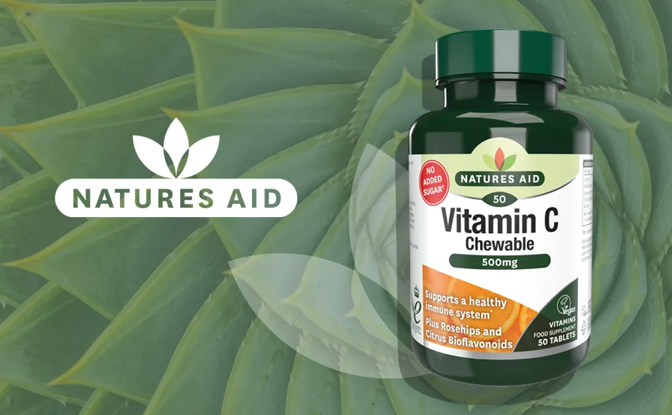 Natures Aid Chewable Vitamin C 500 mg Sugar Free Suitable for Vegans 50 Tablets 50 Count (Pack of 1) - Vitamin C Chewable