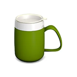 Ornamin Mug with Internal Cone 140 ml Blue with Spouted Lid with small opening (model 207 + 806) | drinking aid thermo mug feeding cup - Ornamin;professional;quality;care;disability;melamine;help;stroke;keep-warm;internalcone;spouted