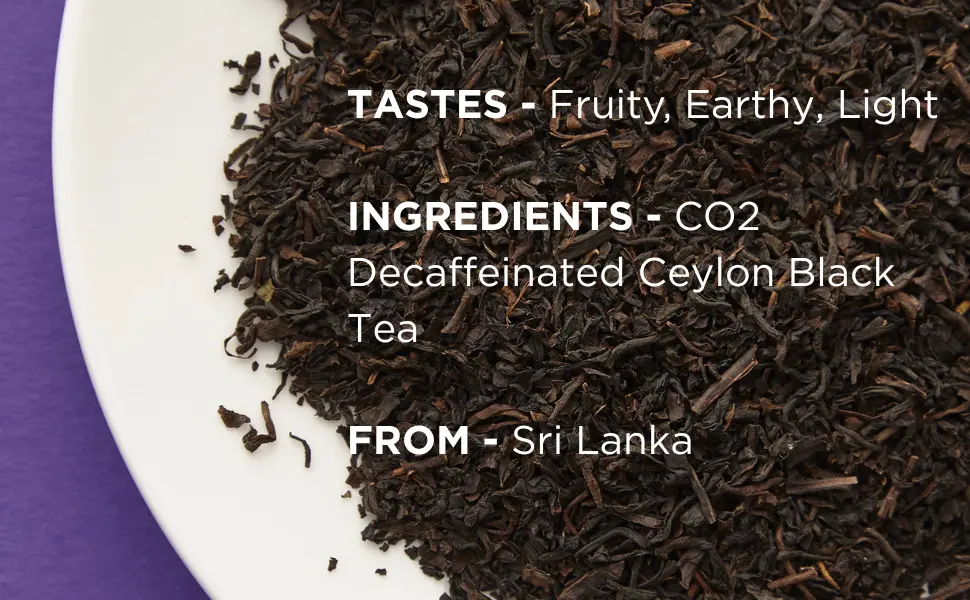 Brew Tea Co - Decaffeinated Ceylon Loose Leaf Tea - Chocolatey & Sweet - 113g - Decaf Ceylon tastes