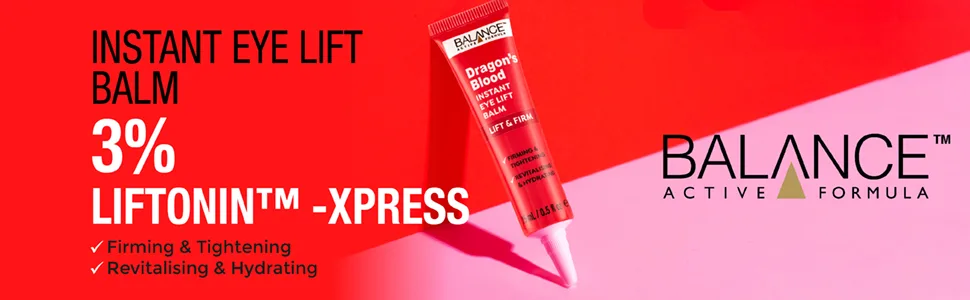 Balance Active Formula Dragons Blood Instant Eye Lift Balm (15ml) - Firming & Tightening. Revitalising & Hydrating. - Dragon