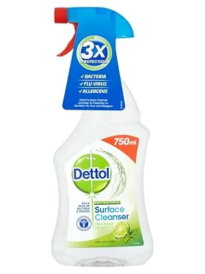 Dettol Antibacterial Surface Cleaning Spray Lime and Mint 750 ml (Pack of 1) (Packaging May Vary) - dettol