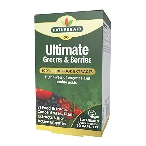 Natures Aid Ultimate Greens & Berries 60 Capsules - Natures Aid Ultimate Greens & Berries Superfoods Complex