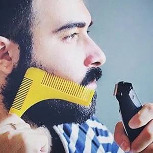 New Groomarang Beard Styling and Shaping Template Comb Tool Perfect Lines & Symmetry Shape Face Neck Line Fast And Easily. - product information 6