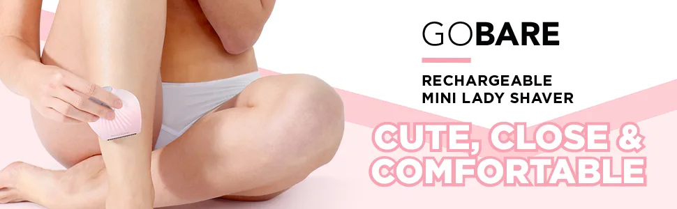Magnitone GoBare! Rechargeable Waterproof Compact Mini Lady Shaver for Legs Underarms and Bikini Line (Pink) - magnitone lady shaver
