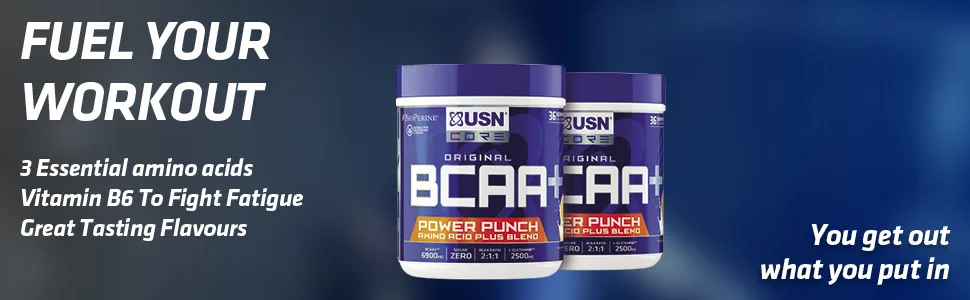 USN BCAA Power Punch Amino Acid Plus Blend Blue Raspberry 400 g Blue Raspberry - Fizzy 400 g (Pack of 1) - usn aminos