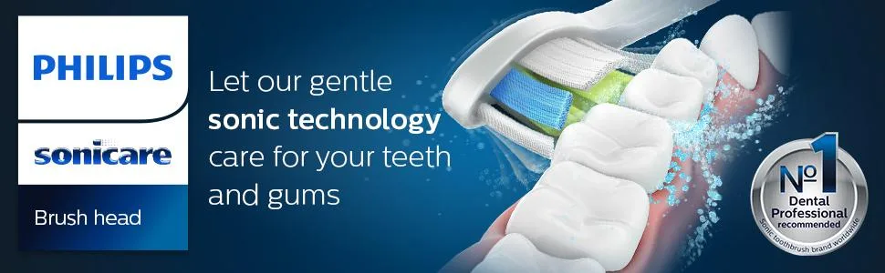 Philips Sonicare W2 Optimal White (was DiamondClean) interchangeable sonic brush heads HX6064/12 4-pack Standard size Click-on BrushSync mode pairing White 4 Count (Pack of 1) - product information 1