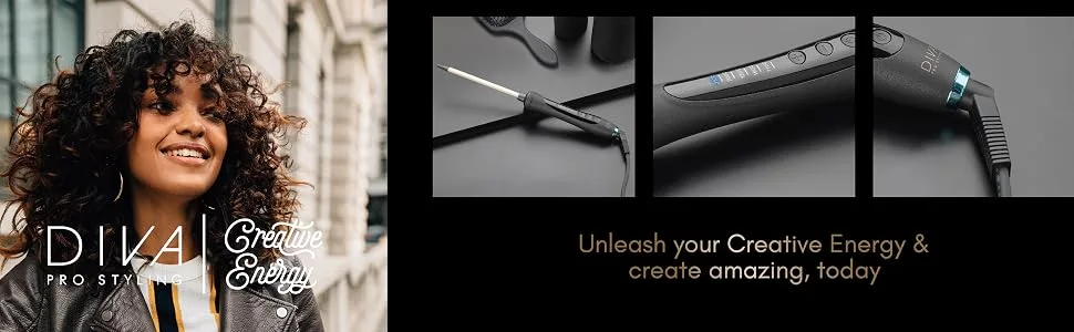 Diva Pro Styling Micro Stick Wand with Macadamia Argan Oil and Keratin Infused Ceramic Barrel 640 g PRO306 - creative energy create amazing