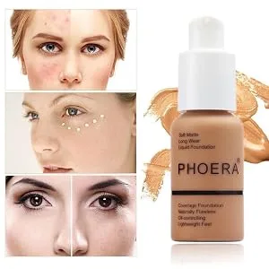 Glamza PHOERA Foundation Concealer Makeup Full Coverage Matte Brighten Long Lasting UK (109 MOCHA) - product information 3