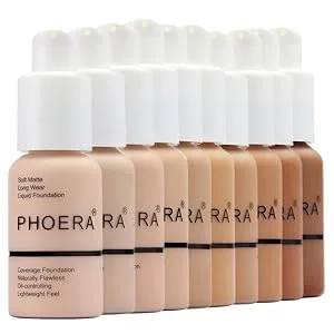 Glamza PHOERA Foundation Concealer Makeup Full Coverage Matte Brighten Long Lasting UK (105 SAND) - GLAMZA