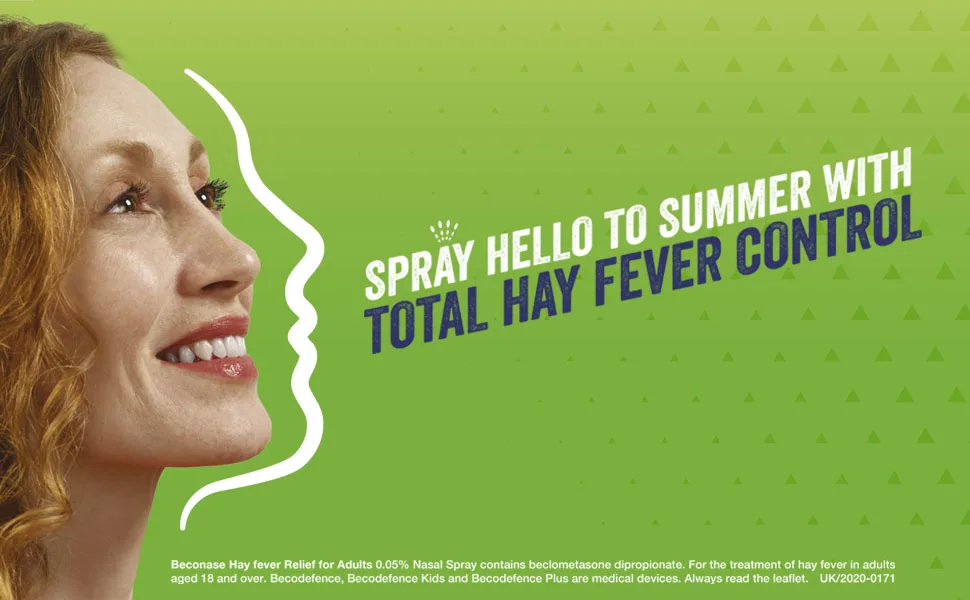 Becodefence Plus Nasal Spray Gets to Work in 3 Minutes NonDrowsy 120 Sprays 20 ml 20 ml (Pack of 1) Plus Allergy - Becodefence hayfever control