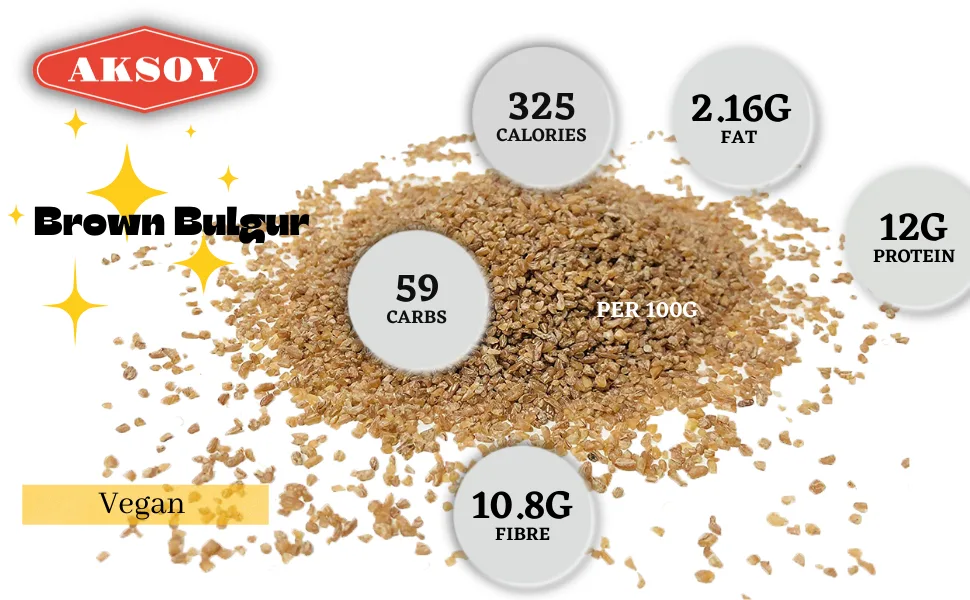Aksoy Brown Bulgur Wheat 5KG 5.0 Kilograms - Aksoy Brown bulgur nutrition values