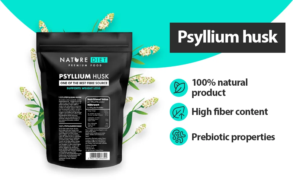 Nature Diet - Psyllium Husk 1000 g | Source of Fibre | Digestion | Detox - Psyllium Husk 2
