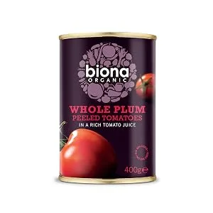 Biona Organic Whole Plum Peeled Tomatoes 400g 1 400 g (Pack of 1) - tomatoes