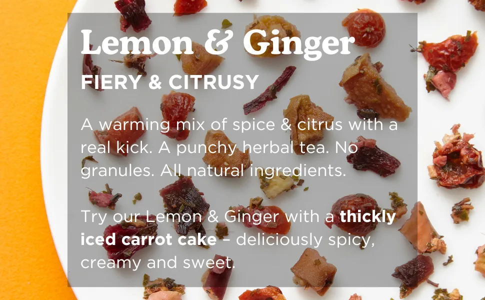 Brew Tea Co Lemon & Ginger Proper 15 Tea Bags 15 Count (Pack of 1) - Lemon & Ginger header banner