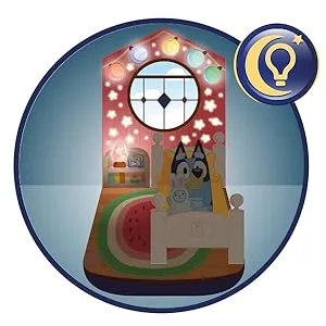 Bluey 2 in 1 Bedtime Night Light and Handy Flashlight - LED Night Light with Auto-Off Timer Multicolor 14312 - Bluey GoGlow Dream
